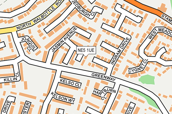 NE5 1UE map - OS OpenMap – Local (Ordnance Survey)