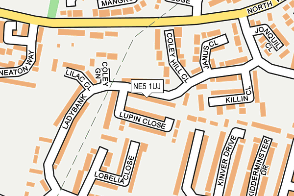 NE5 1UJ map - OS OpenMap – Local (Ordnance Survey)