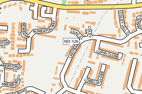 NE5 1UN map - OS OpenMap – Local (Ordnance Survey)