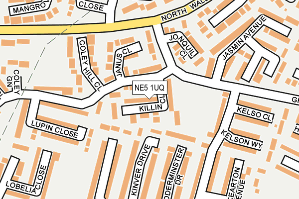 NE5 1UQ map - OS OpenMap – Local (Ordnance Survey)
