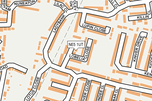 NE5 1UT map - OS OpenMap – Local (Ordnance Survey)