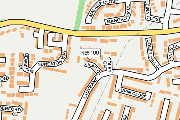 NE5 1UU map - OS OpenMap – Local (Ordnance Survey)