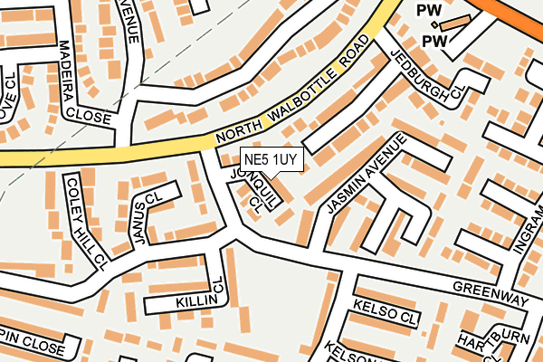 NE5 1UY map - OS OpenMap – Local (Ordnance Survey)