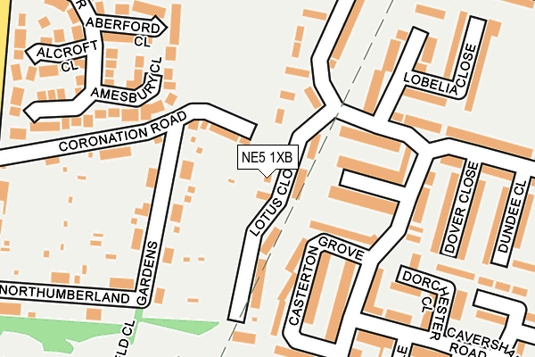 NE5 1XB map - OS OpenMap – Local (Ordnance Survey)