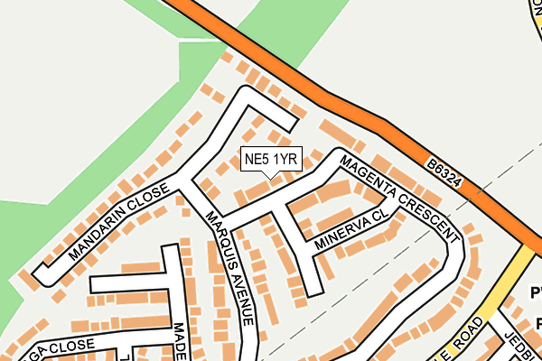 NE5 1YR map - OS OpenMap – Local (Ordnance Survey)