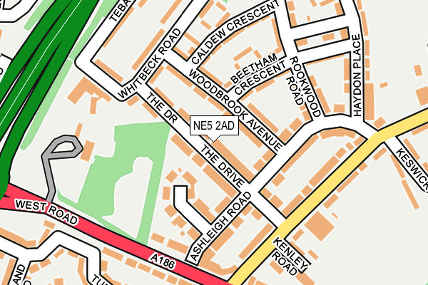 NE5 2AD map - OS OpenMap – Local (Ordnance Survey)