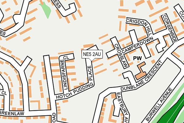 NE5 2AU map - OS OpenMap – Local (Ordnance Survey)