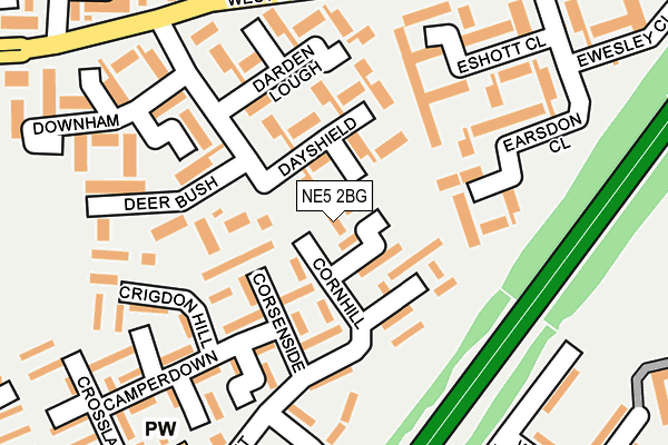 NE5 2BG map - OS OpenMap – Local (Ordnance Survey)