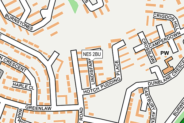NE5 2BU map - OS OpenMap – Local (Ordnance Survey)