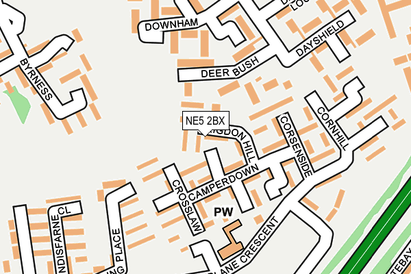 NE5 2BX map - OS OpenMap – Local (Ordnance Survey)