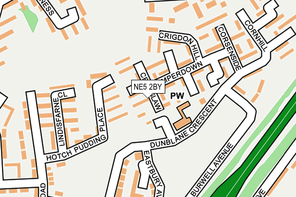 NE5 2BY map - OS OpenMap – Local (Ordnance Survey)