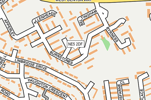 NE5 2DF map - OS OpenMap – Local (Ordnance Survey)