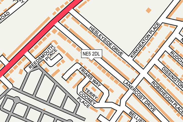 NE5 2DL map - OS OpenMap – Local (Ordnance Survey)
