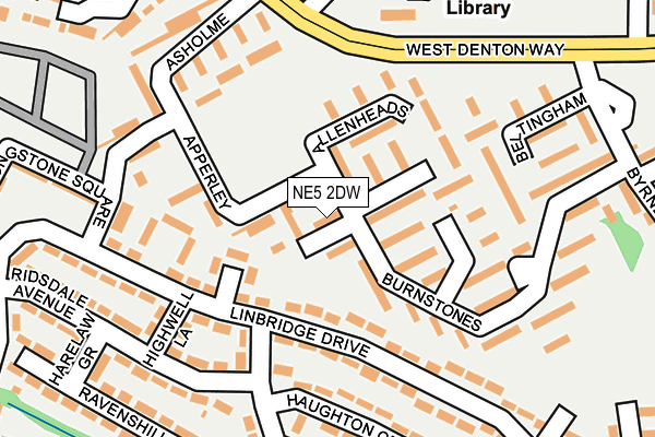 NE5 2DW map - OS OpenMap – Local (Ordnance Survey)