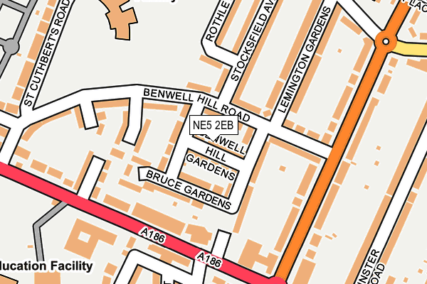 NE5 2EB map - OS OpenMap – Local (Ordnance Survey)