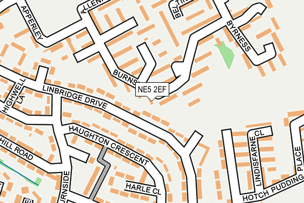 NE5 2EF map - OS OpenMap – Local (Ordnance Survey)