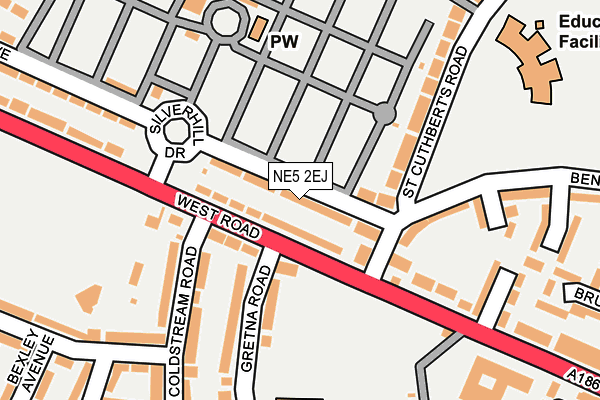 NE5 2EJ map - OS OpenMap – Local (Ordnance Survey)