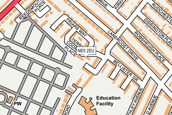 NE5 2EU map - OS OpenMap – Local (Ordnance Survey)