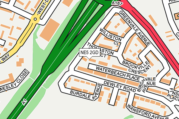 NE5 2GD map - OS OpenMap – Local (Ordnance Survey)
