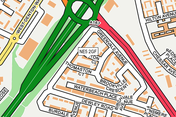 NE5 2GF map - OS OpenMap – Local (Ordnance Survey)