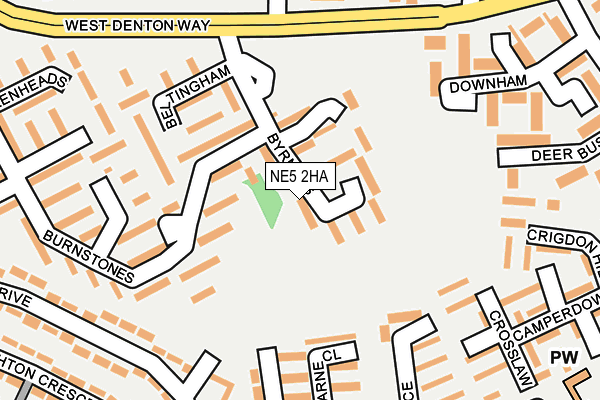 NE5 2HA map - OS OpenMap – Local (Ordnance Survey)