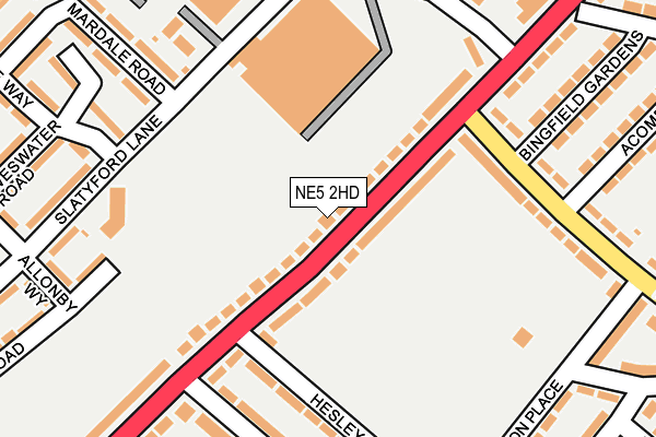 NE5 2HD map - OS OpenMap – Local (Ordnance Survey)