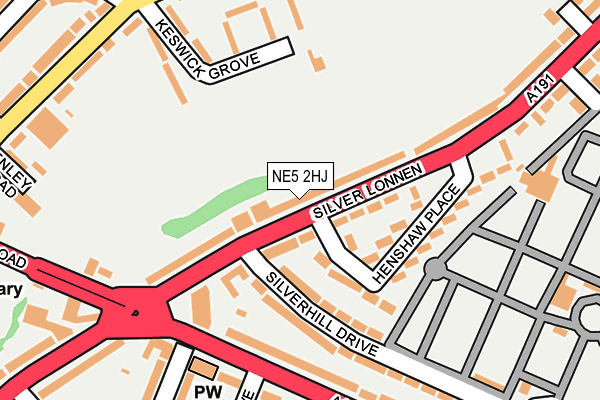 NE5 2HJ map - OS OpenMap – Local (Ordnance Survey)