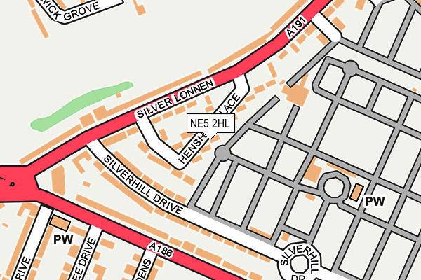 NE5 2HL map - OS OpenMap – Local (Ordnance Survey)