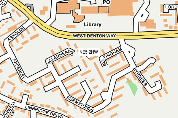 NE5 2HW map - OS OpenMap – Local (Ordnance Survey)