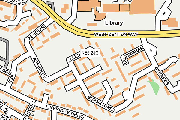NE5 2JG map - OS OpenMap – Local (Ordnance Survey)