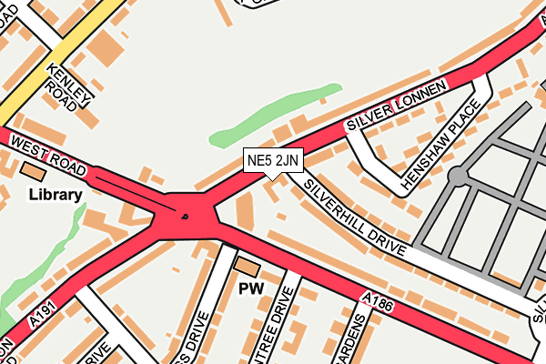 NE5 2JN map - OS OpenMap – Local (Ordnance Survey)