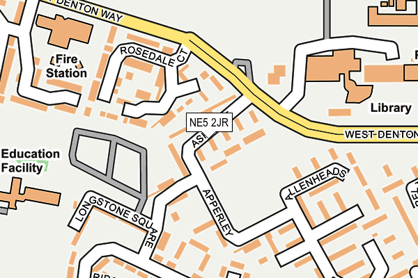 NE5 2JR map - OS OpenMap – Local (Ordnance Survey)