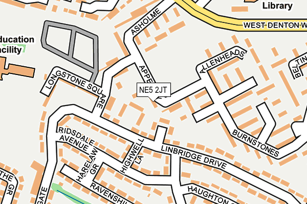 NE5 2JT map - OS OpenMap – Local (Ordnance Survey)