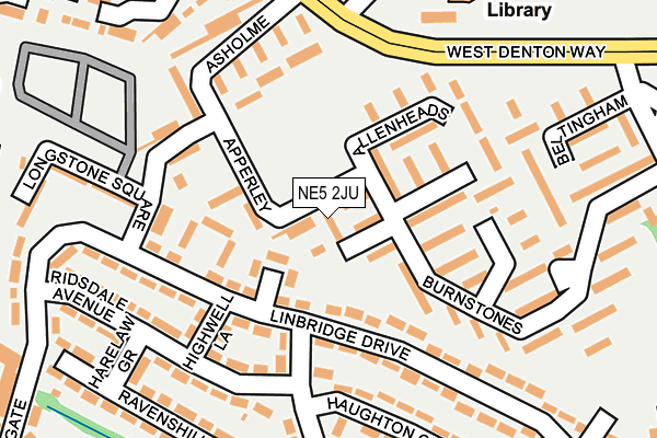 NE5 2JU map - OS OpenMap – Local (Ordnance Survey)