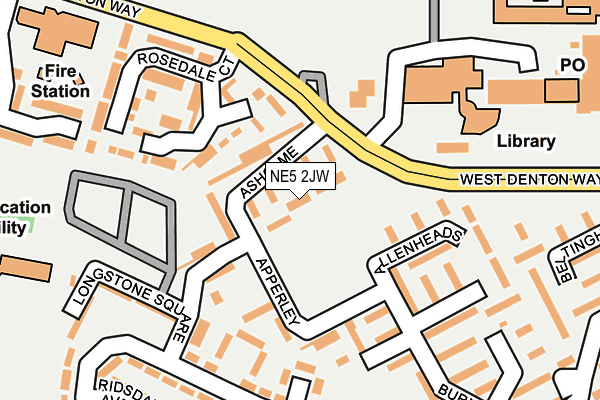 NE5 2JW map - OS OpenMap – Local (Ordnance Survey)