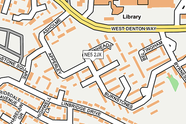 NE5 2JX map - OS OpenMap – Local (Ordnance Survey)