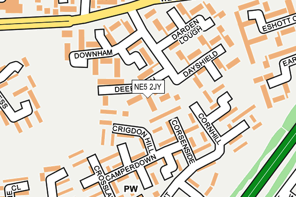 NE5 2JY map - OS OpenMap – Local (Ordnance Survey)