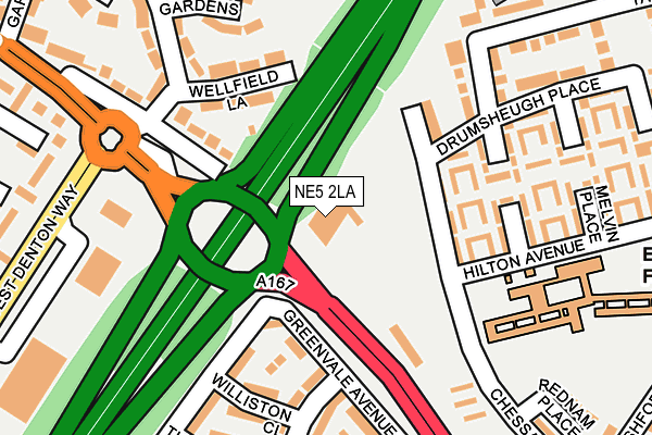 NE5 2LA map - OS OpenMap – Local (Ordnance Survey)