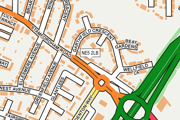 NE5 2LB map - OS OpenMap – Local (Ordnance Survey)