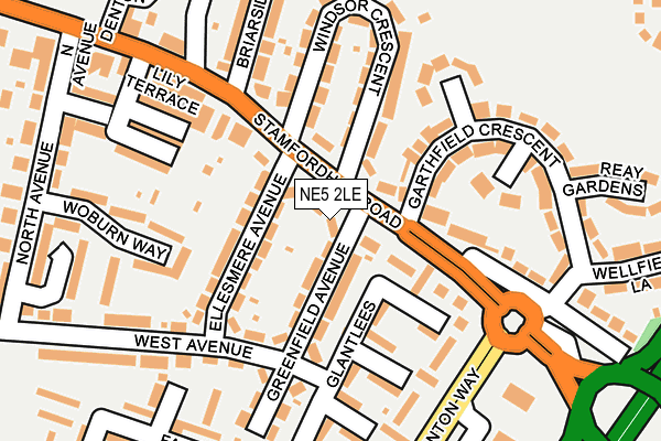 NE5 2LE map - OS OpenMap – Local (Ordnance Survey)