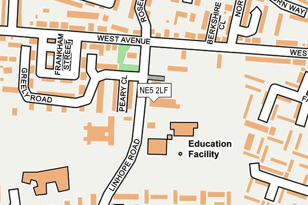 NE5 2LF map - OS OpenMap – Local (Ordnance Survey)