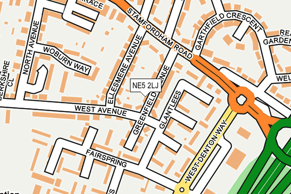 NE5 2LJ map - OS OpenMap – Local (Ordnance Survey)