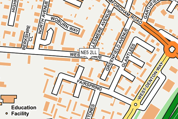 NE5 2LL map - OS OpenMap – Local (Ordnance Survey)