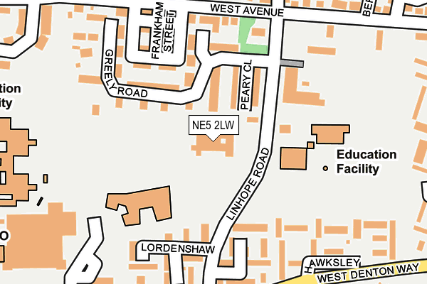NE5 2LW map - OS OpenMap – Local (Ordnance Survey)
