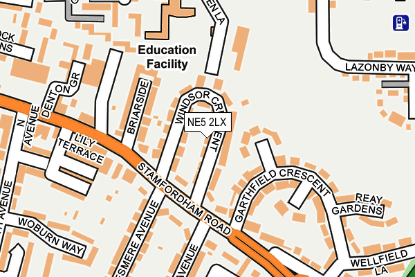 NE5 2LX map - OS OpenMap – Local (Ordnance Survey)