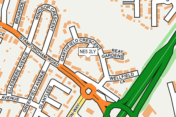 NE5 2LY map - OS OpenMap – Local (Ordnance Survey)