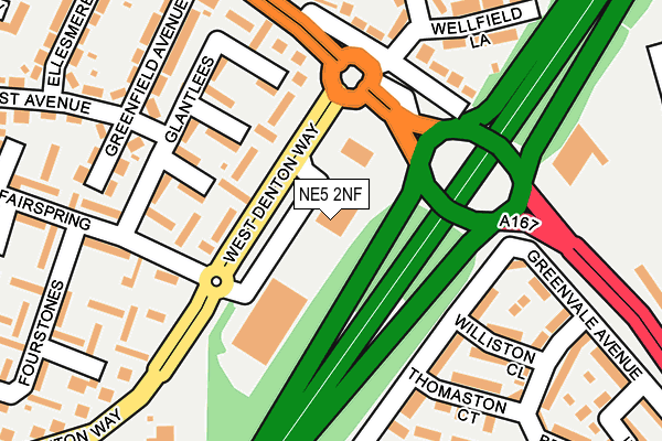 NE5 2NF map - OS OpenMap – Local (Ordnance Survey)