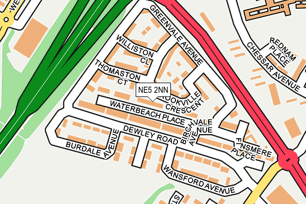 NE5 2NN map - OS OpenMap – Local (Ordnance Survey)