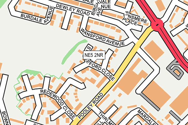 NE5 2NR map - OS OpenMap – Local (Ordnance Survey)