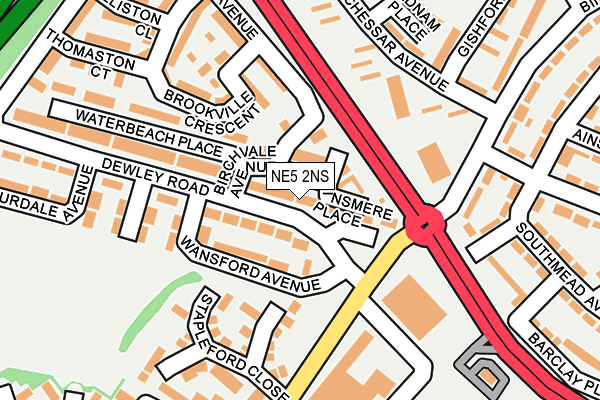 NE5 2NS map - OS OpenMap – Local (Ordnance Survey)